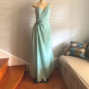 •Allure Bridals • Seafoam One Shoulder Gown